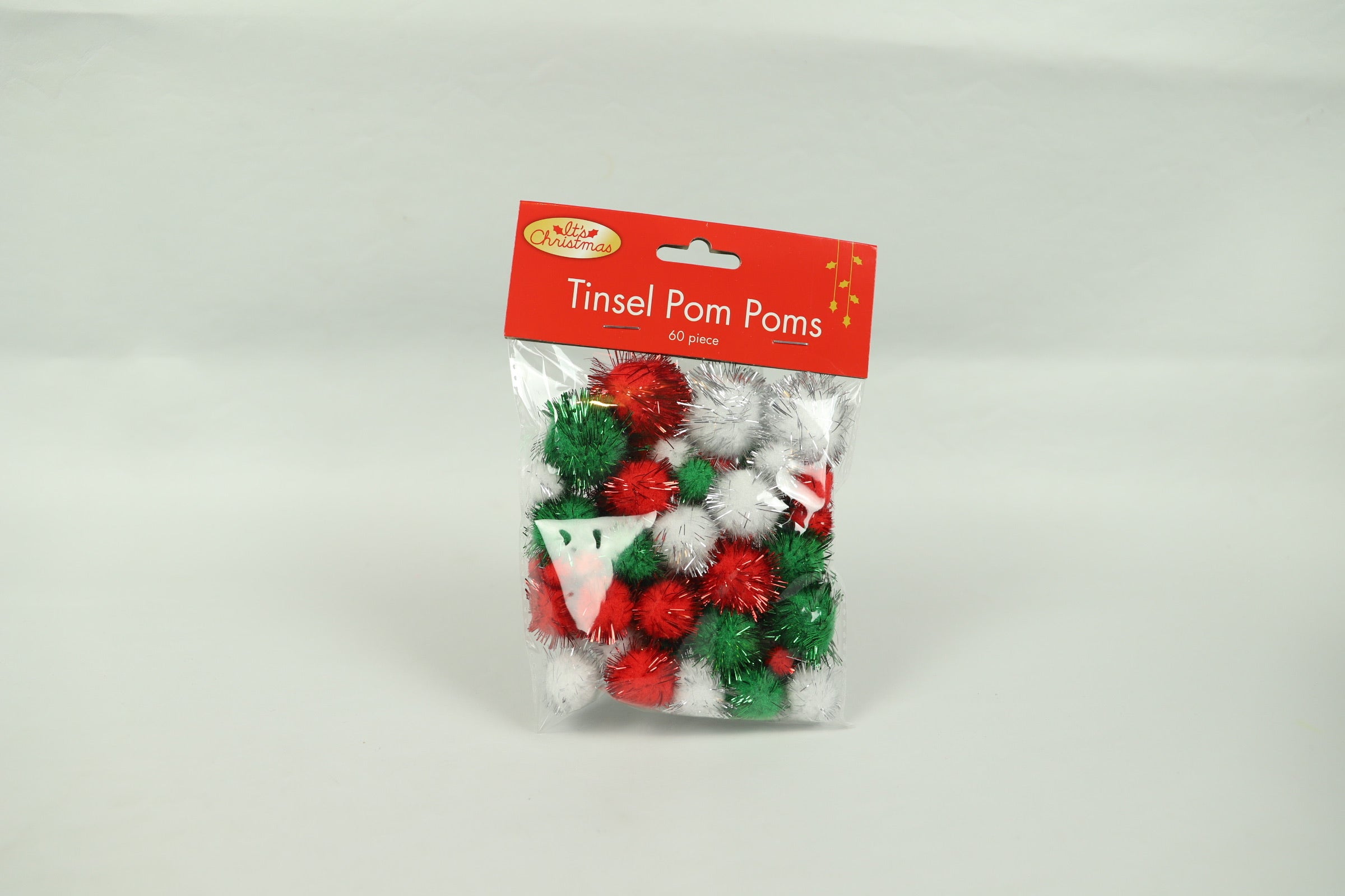 Gold and Silver Glitter Craft Pom Poms Pack 60. Assorted Sizes Christmas Pom  Poms 