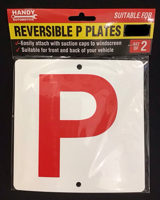 Reversible Suction Hook P Plates - NSW/SA/QLD/NT - 15x15cm - Pack of 2