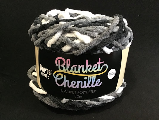 Blanket Chenille - Blanket Polyester Wool 80m - 100g - Multi Silver Camo
