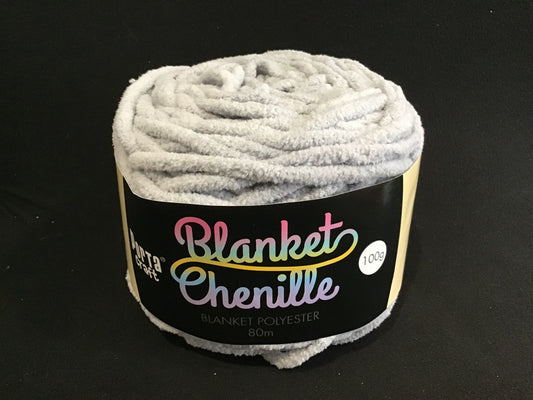 Blanket Chenille - Blanket Polyester Wool 80m - 100g - Solid Grey