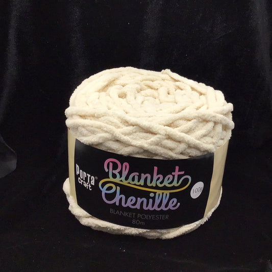 Blanket Chenille - Blanket Polyester Wool 80m - 100g - Solid Ivory