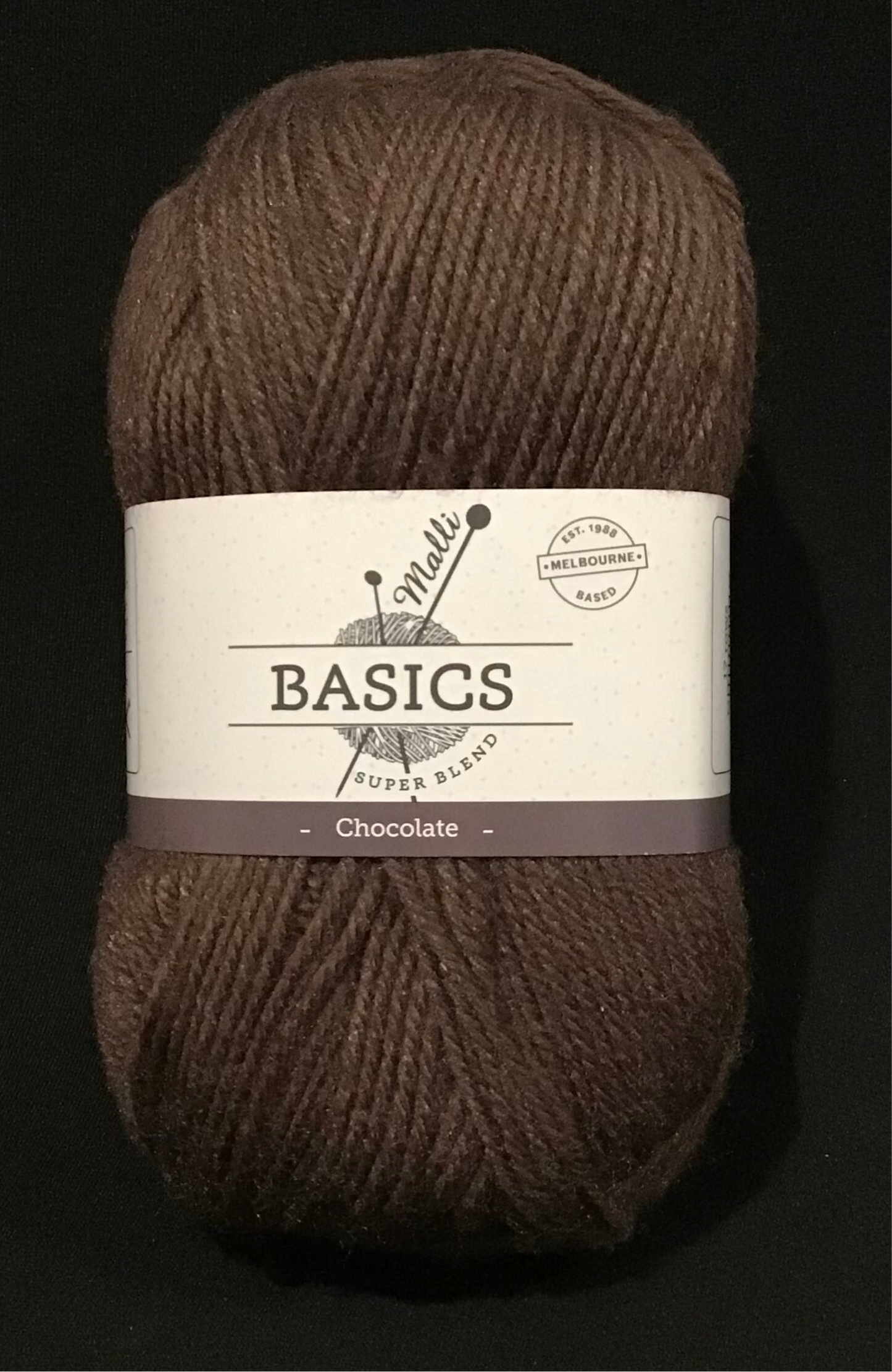 Malli Basics Super Blend Yarn - 4 Ply - Chocolate - 100g - 100% Acrylic