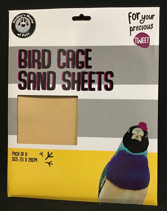 Bird Cage sand sheets - 23x28cm - 8 pk