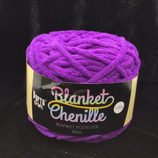 Blanket Chenille - Blanket Polyester Wool 80m - 100g - Solid Purple