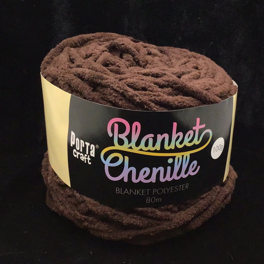 Blanket Chenille - Blanket Polyester Wool 80m - 100g - Solid Chocolate