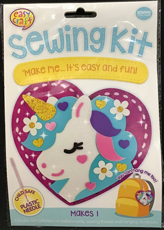 Sewing Kit - Unicorn in Heart - Plastic needle included