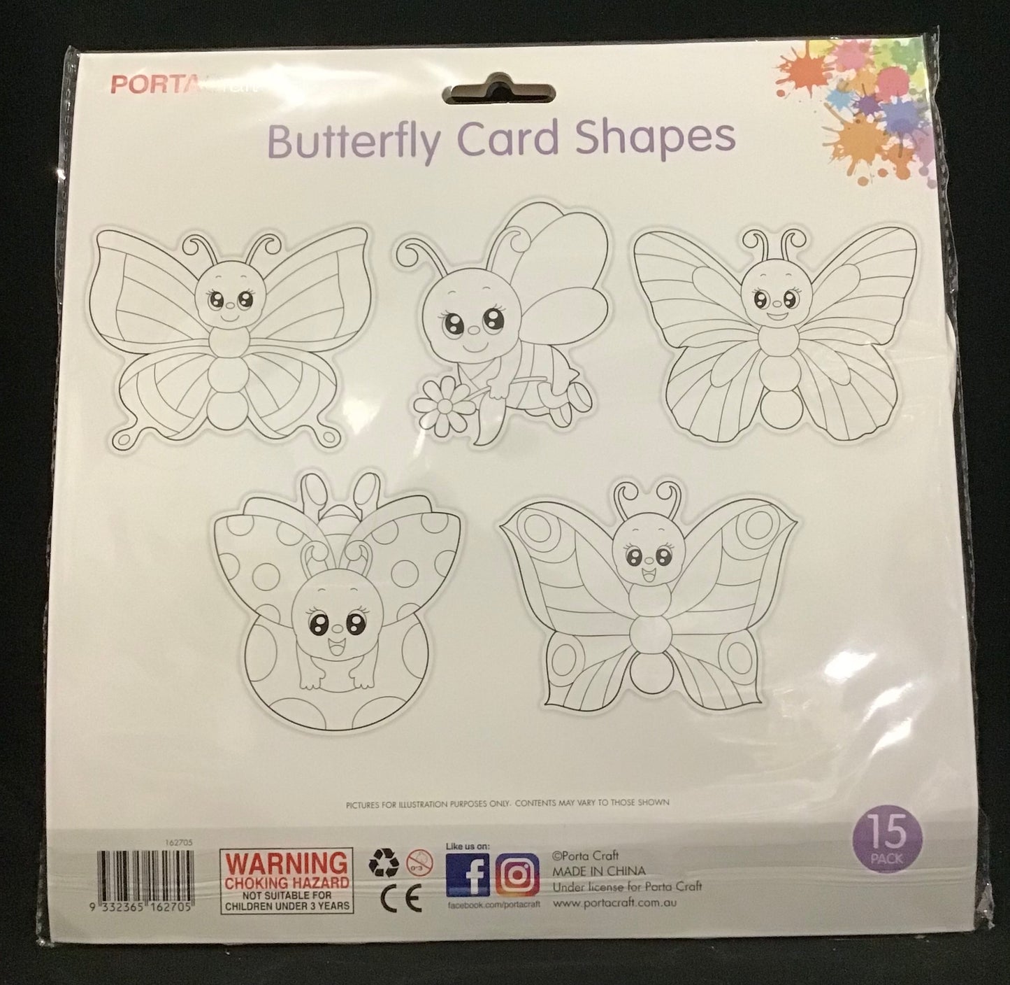 Butterfly Card Shapes - 15 pack