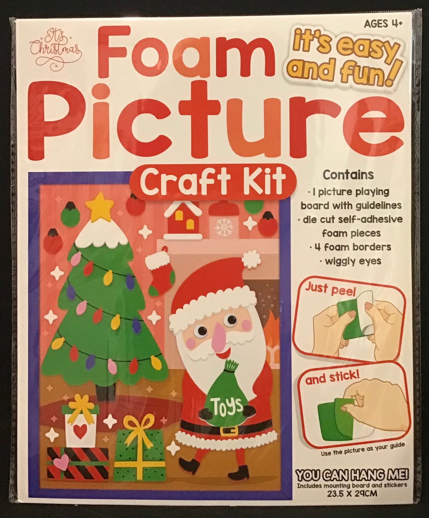 It’s Christmas Foam Picture Craft Kit - Santa and Tree - Peel and Stick