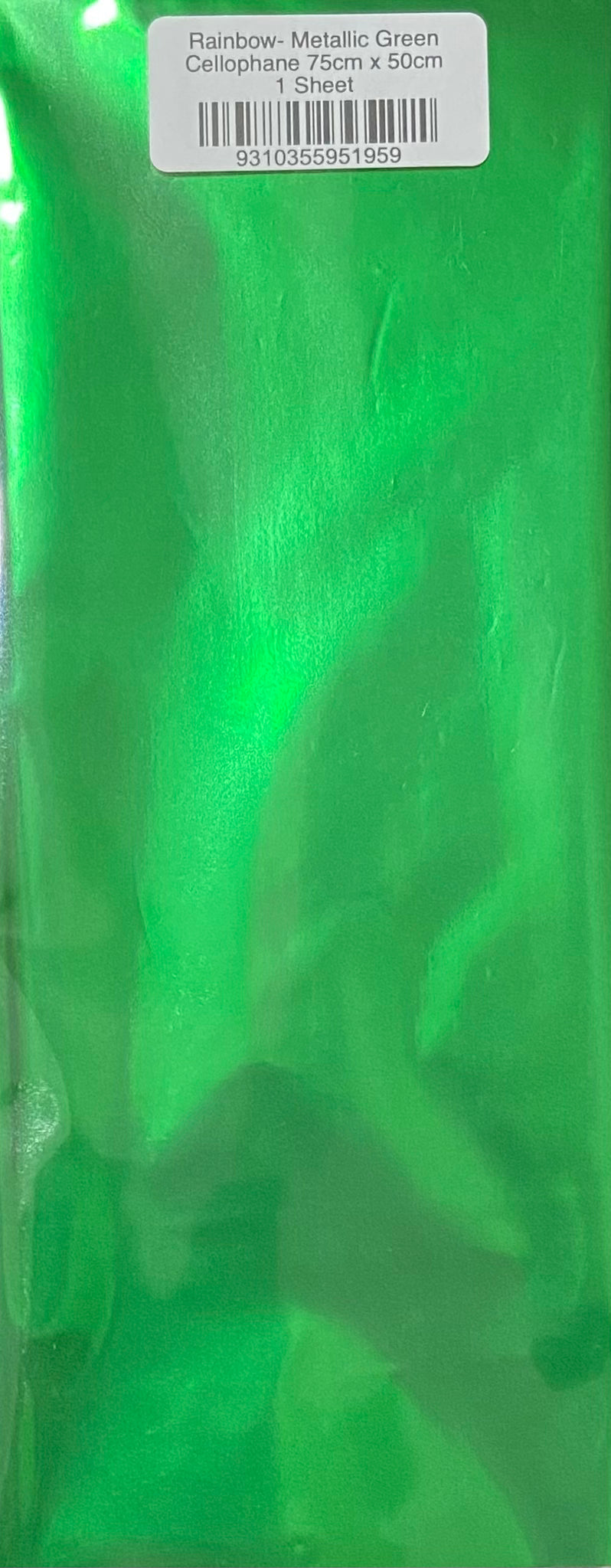 Metallic Cellophane - Green - 1 sheet - 500x750mm