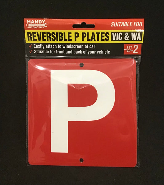 Reversible Suction Hook P plates - Red/Green - VIC/WA - 15cm x 15cm - Pack of 2