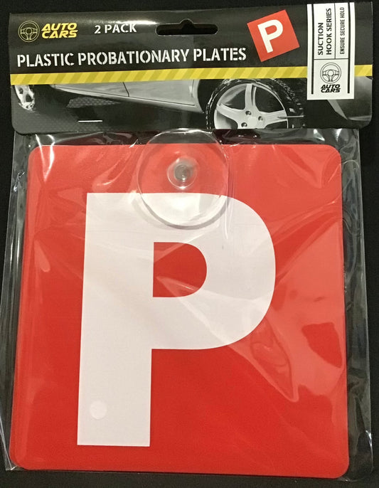 Suction Hook Probationary Plates - Red - VIC/WA - 15cm x 15cm - Pack of 2