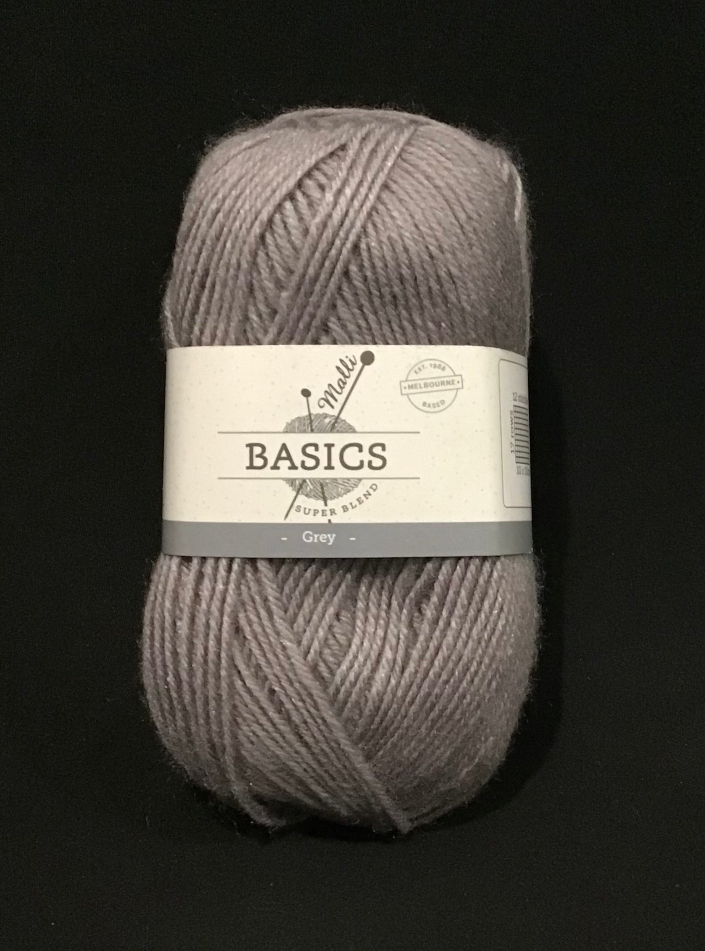 Malli Basics Super Blend Yarn - 4 Ply - Grey - 100g - 100% Acrylic