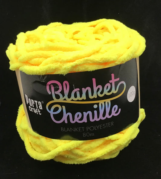 Blanket Chenille - Blanket Polyester Wool 80m - 100g - Solid Lemon