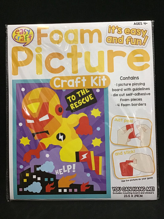 Easy Craft Foam Picture Craft Kit - Superhero - Peel and Stick