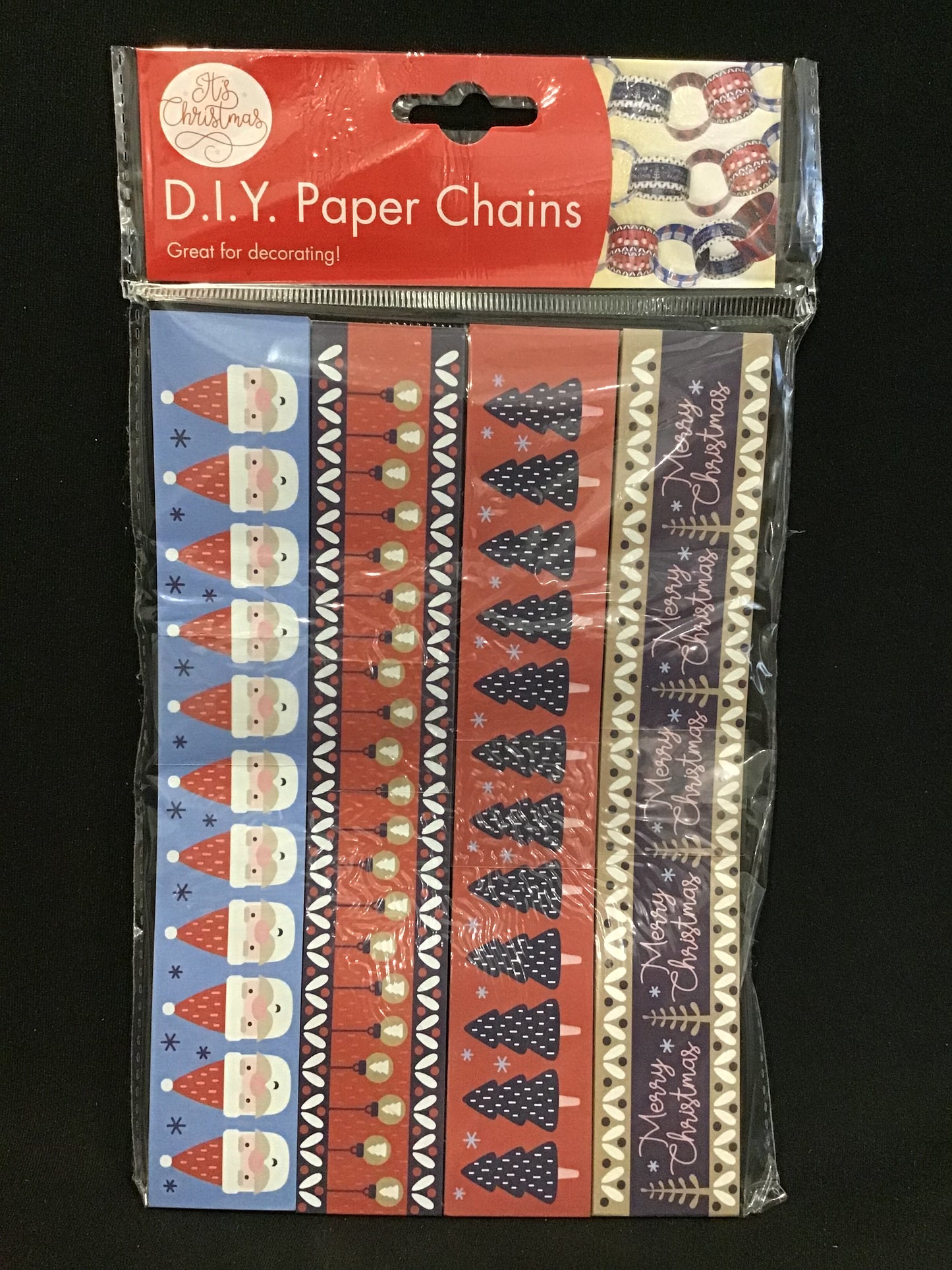 DIY Paper Chains - Merry Christmas/Trees/Santa/Lights - 1 pack