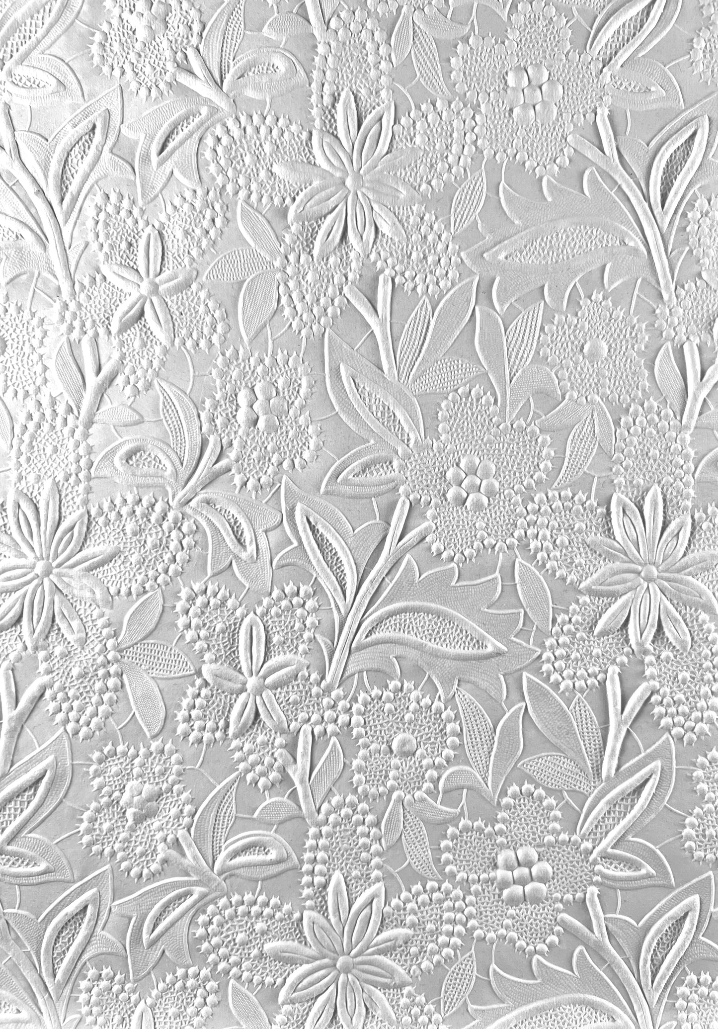 Specialty Paper 1 x Handmade A4 Embossed Pure White Spring Flower Paper