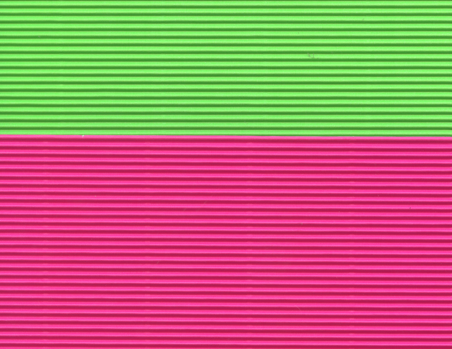Corrugated A4 Card - Fluro Green and Pink - 4 pack