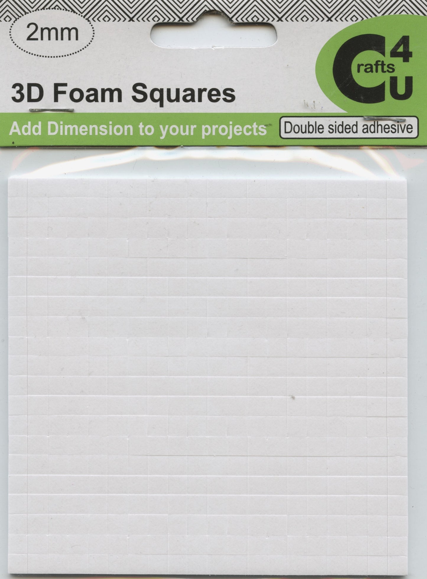 3D Foam Squares - 400 Double sided adhesive - 2mm