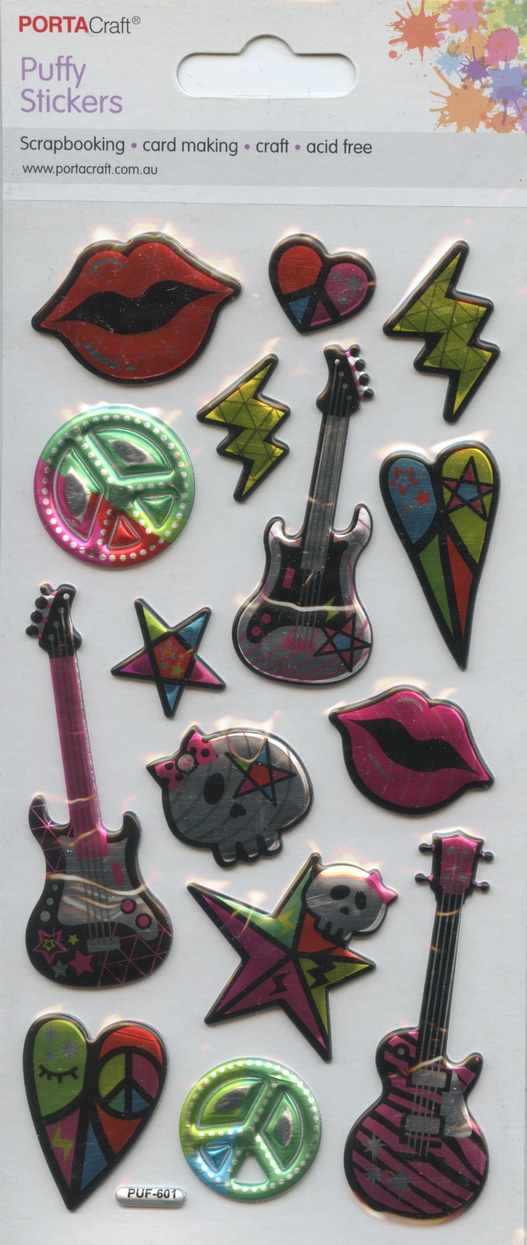 Puffy Stickers - Rockstar Theme - 15 pack