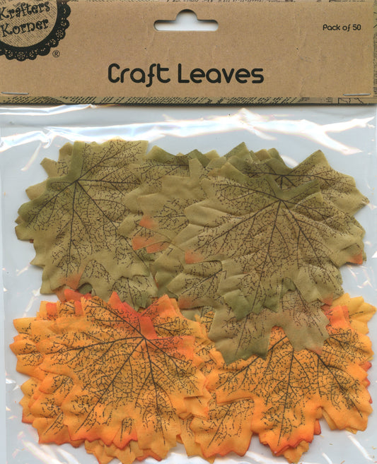 Craft Leaves - Golden/Green - Pack of 50 - Pack #2