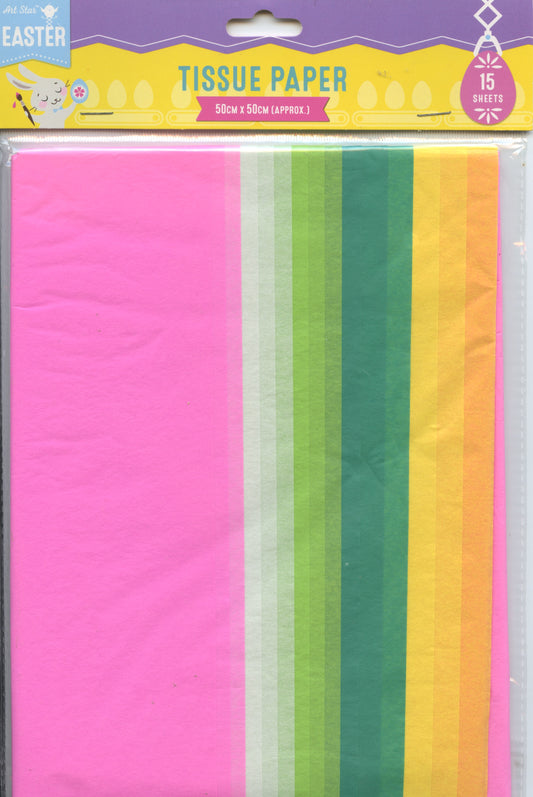 Tissue Paper - Easter Theme - 15 Sheets - Each sheet 50cm x 50cm