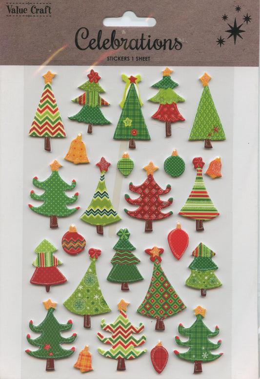 Christmas Celebrations Tree Stickers 25pk