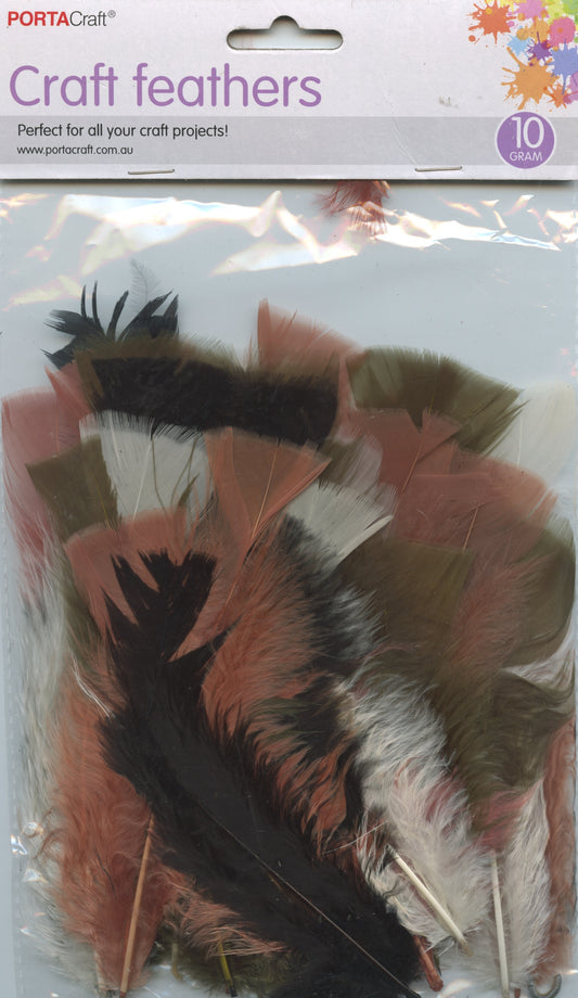 Porta Craft Turkey Feathers Craft - Earth Shades Coloured 10g