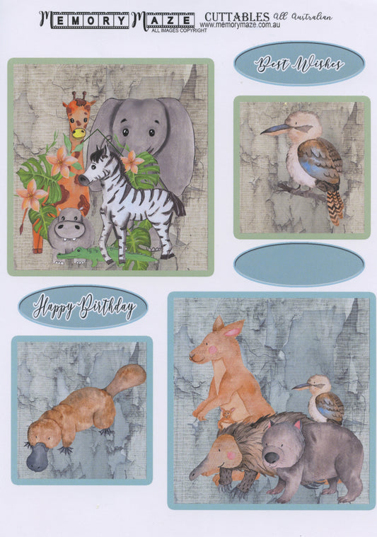 Cuttables Card Toppers - Animals/Bird - 1 sheet
