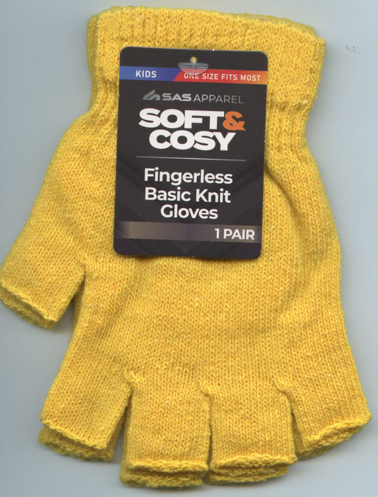 Soft and Cosy - Kids Fingerless Gloves - Mustard