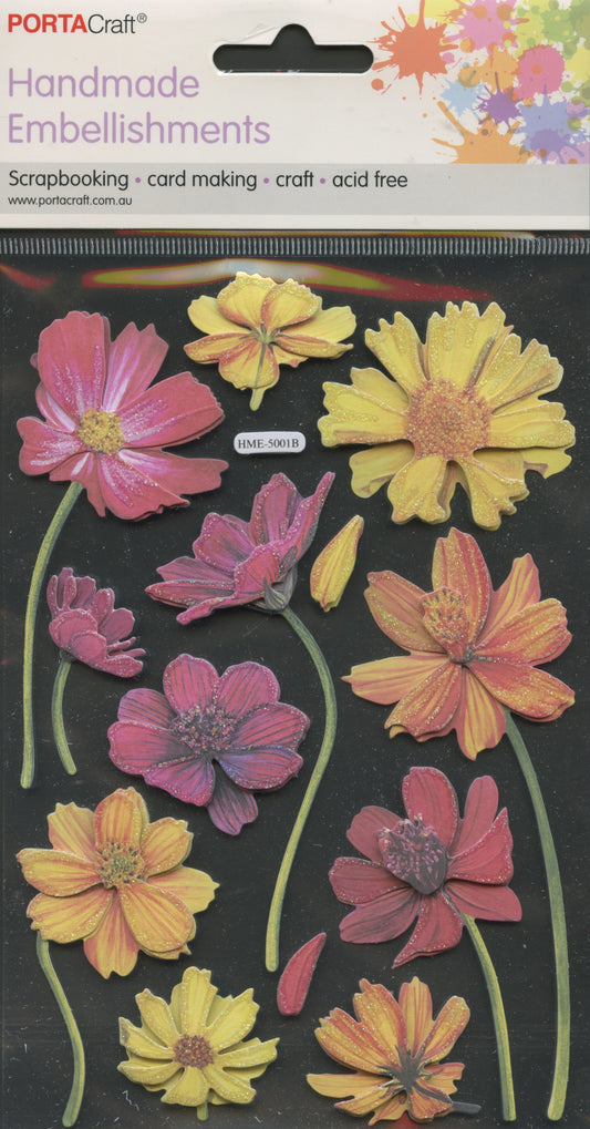 Handmade Embellishments adhesive - Flowers Autumn Tone