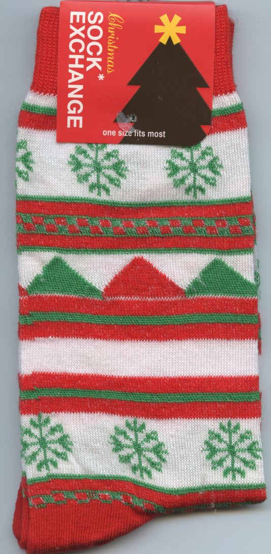 Sock Exchange Christmas Socks - Christmas Colours/Patterns - One size fits most