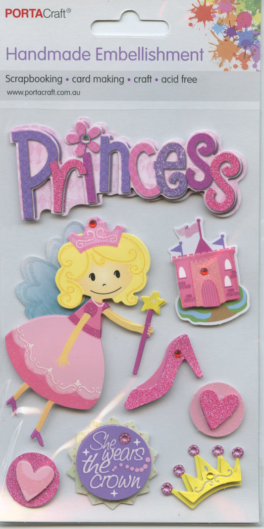 Porta Craft Handmade Embellishment - Princess Theme - 8pc