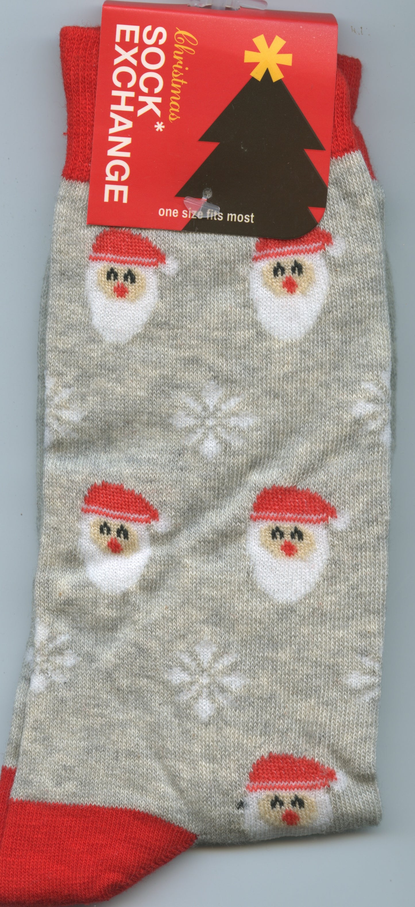 Sock Exchange Christmas Socks - Santa Faces - One size fits most