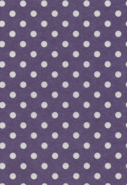 Printed Felt - Purple with Large White Dots - 1 Piece