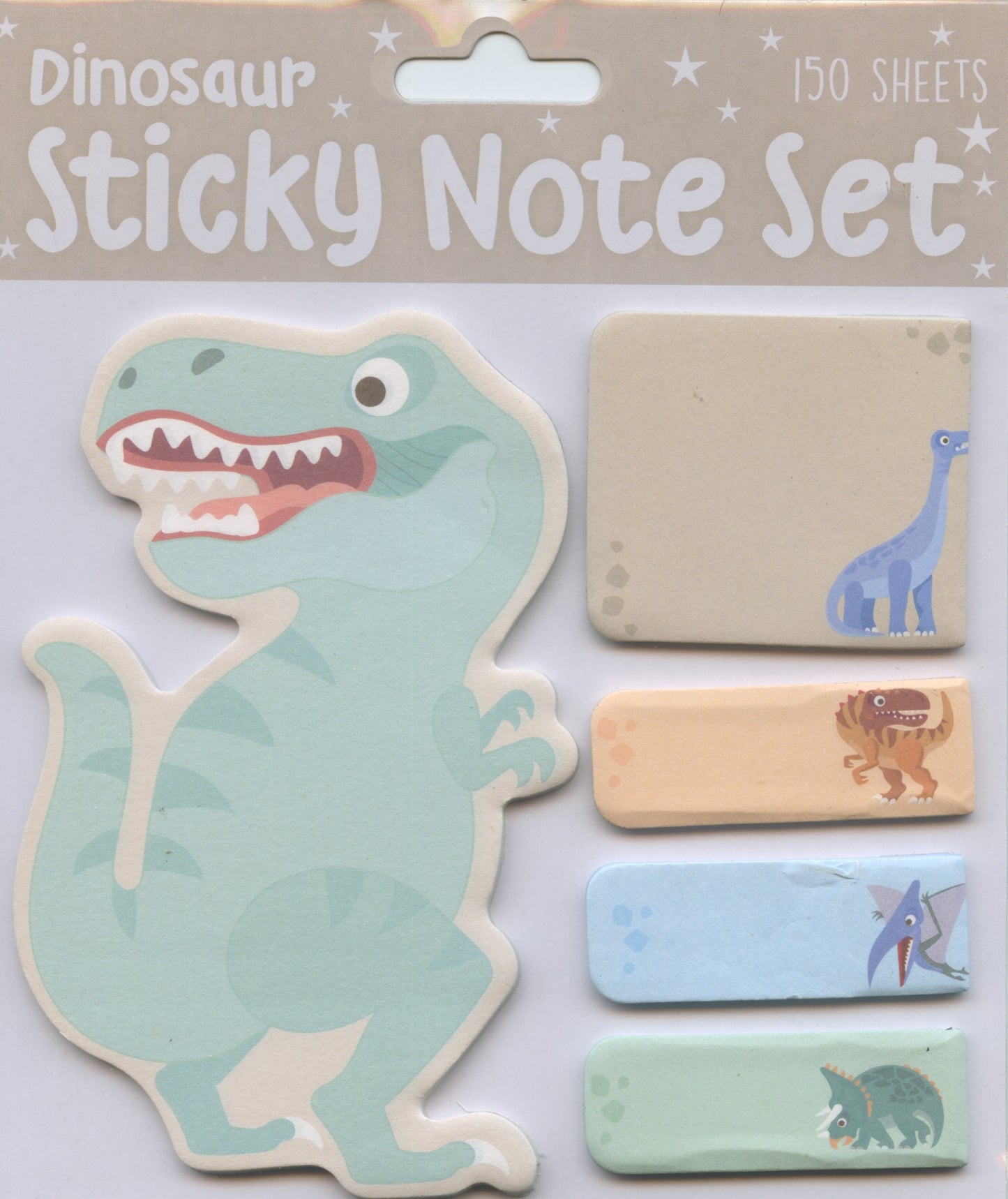 Dinosaur Sticky Note Set - 150 Sheets