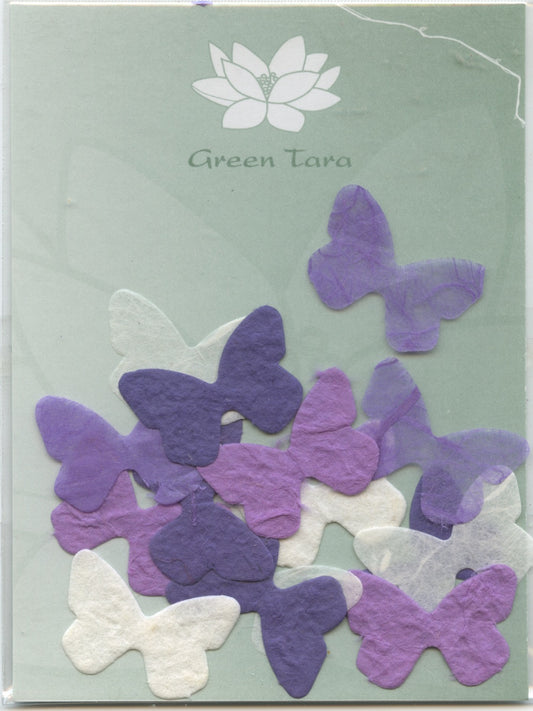 Paper Butterflies - Purple tones/White - 15 pk