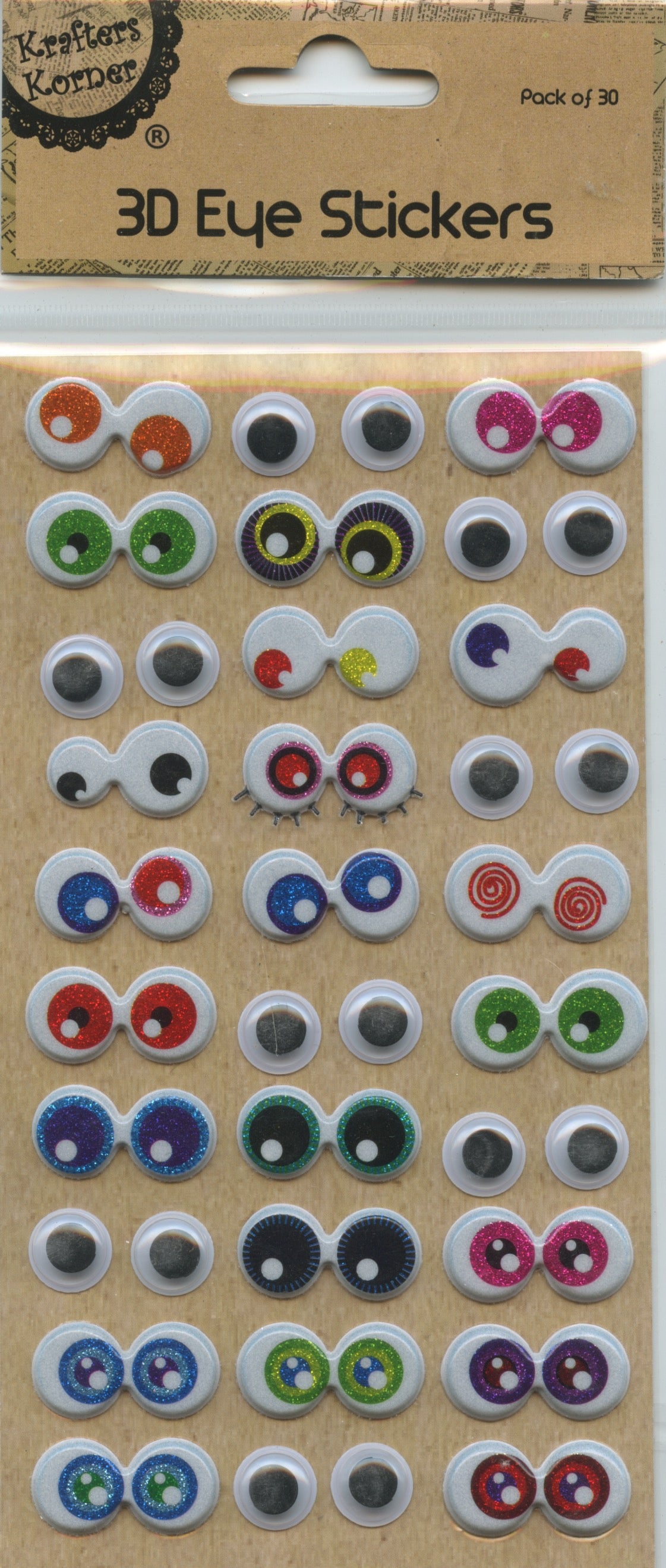 Craft 3D Eye Stickers Assorted