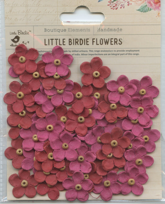 Little Birdie Handmade Flowers Beaded Blooms Candy Mix 50pc