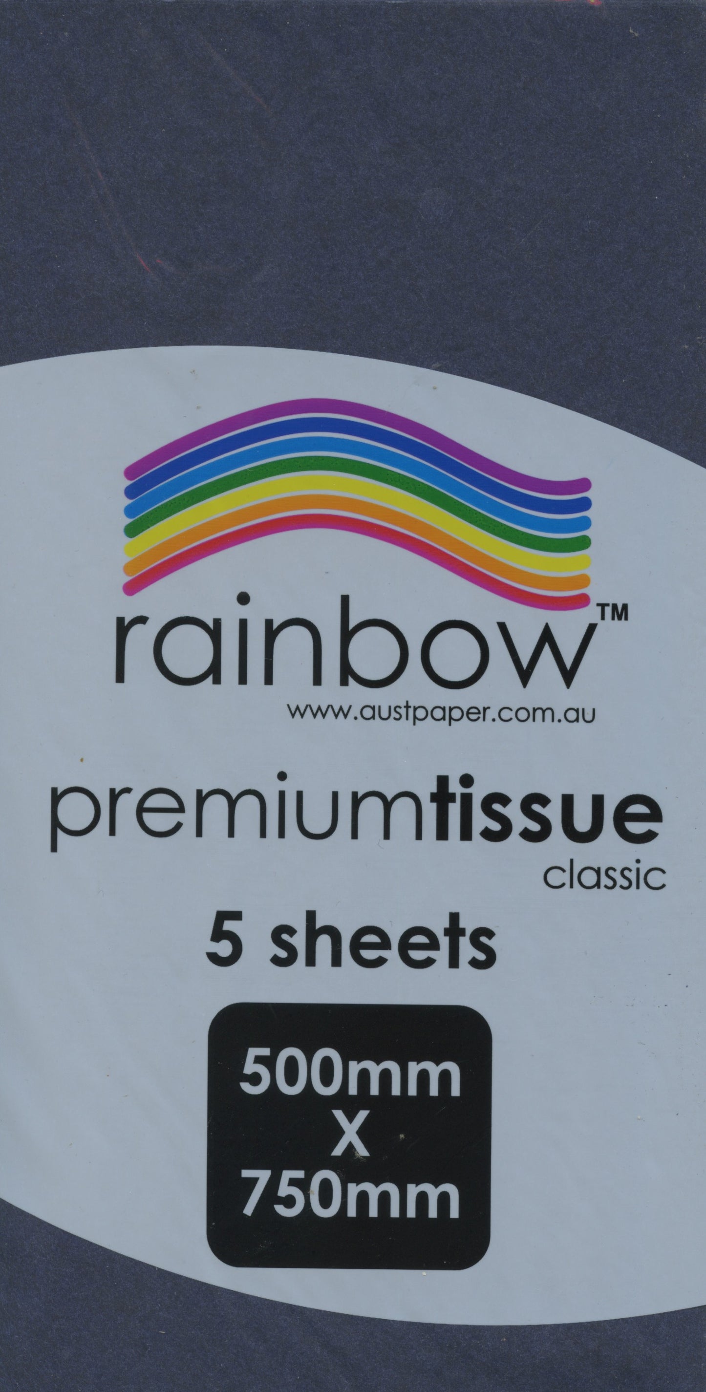 Premium Tissue Paper Classic Indigo Blue 5 Pack - 750mm x 500mm