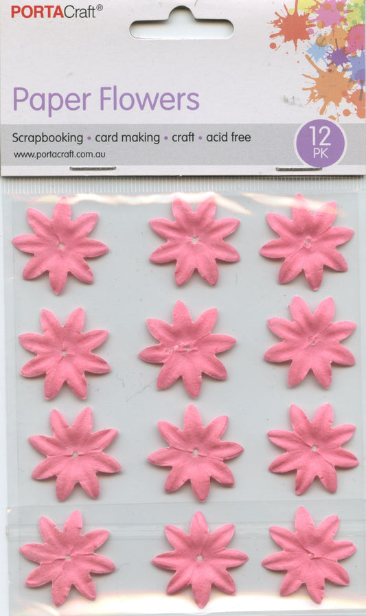 Porta Craft Paper Flowers 12pk - Pink