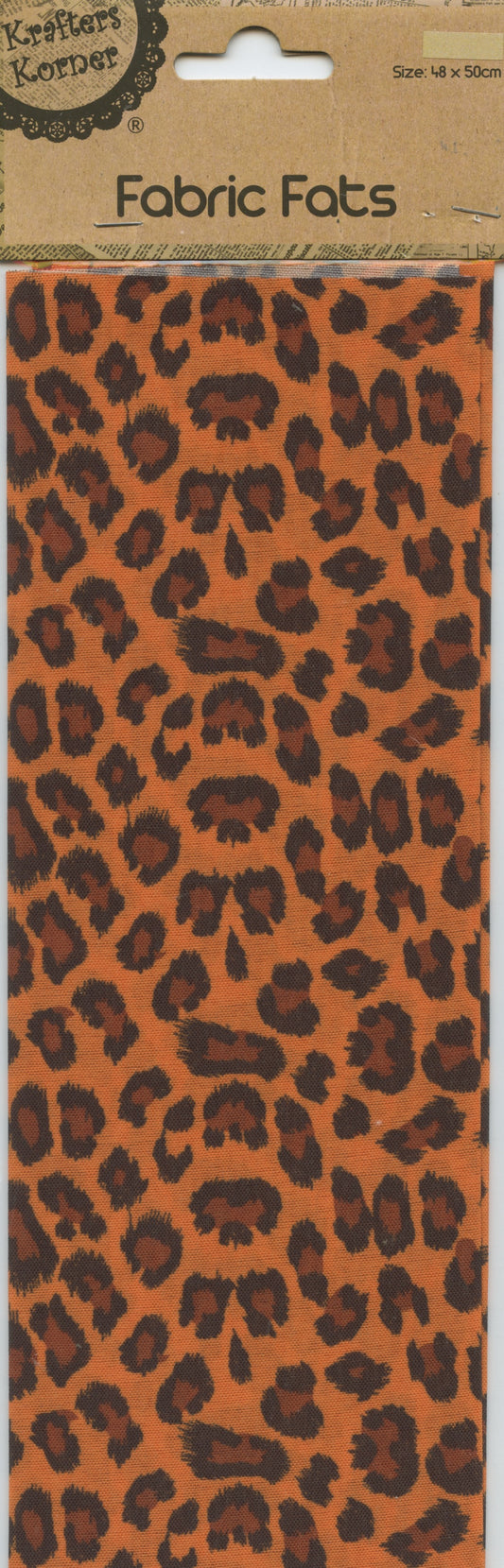 Craft Fabric Fats Leopard Print - 48x50cm- Burnt Orange background