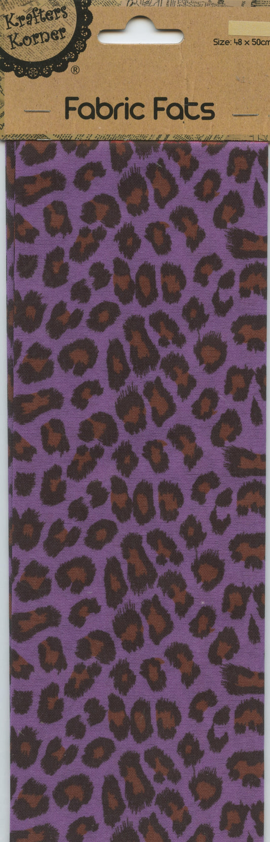 Craft Fabric Fats Leopard Print - 48x50cm- Purple background