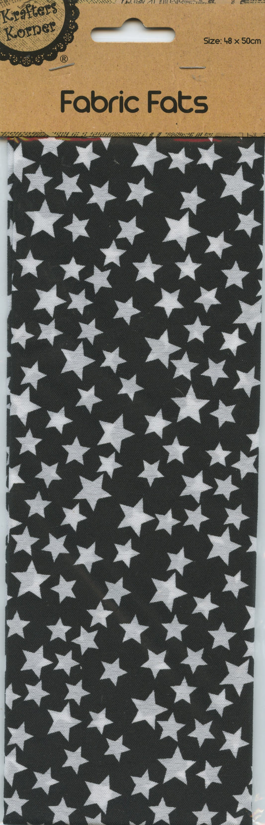 Craft Fabric Fats Stars - 48x50cm- Black