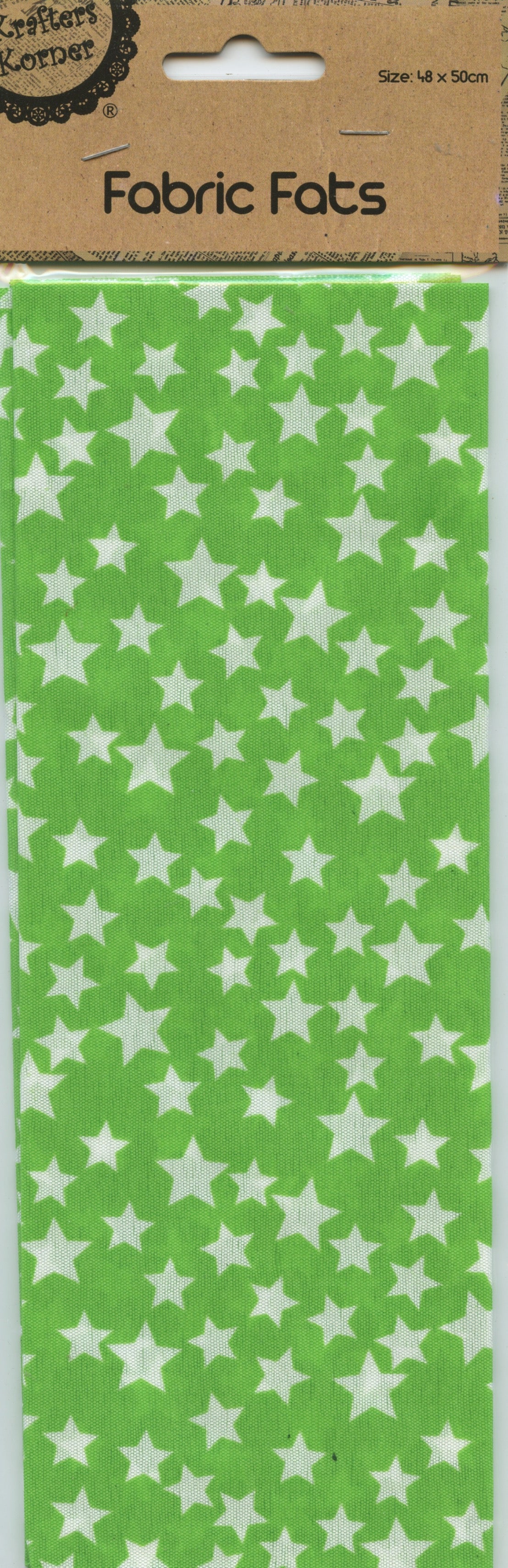 Craft Fabric Fats Stars - 48x50cm- Green
