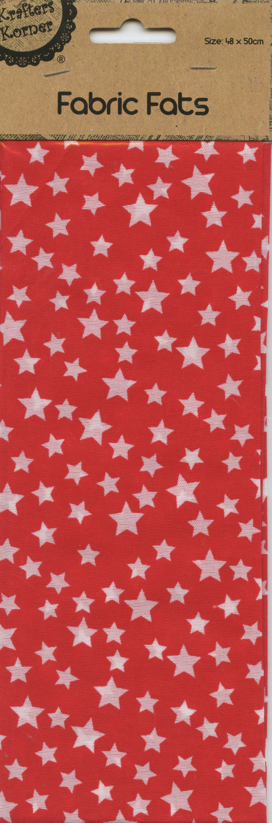 Craft Fabric Fats Stars - 48x50cm- Red