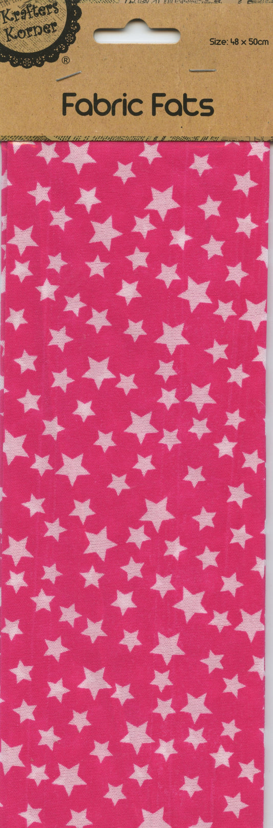 Craft Fabric Fats Stars - 48x50cm - Hot Pink