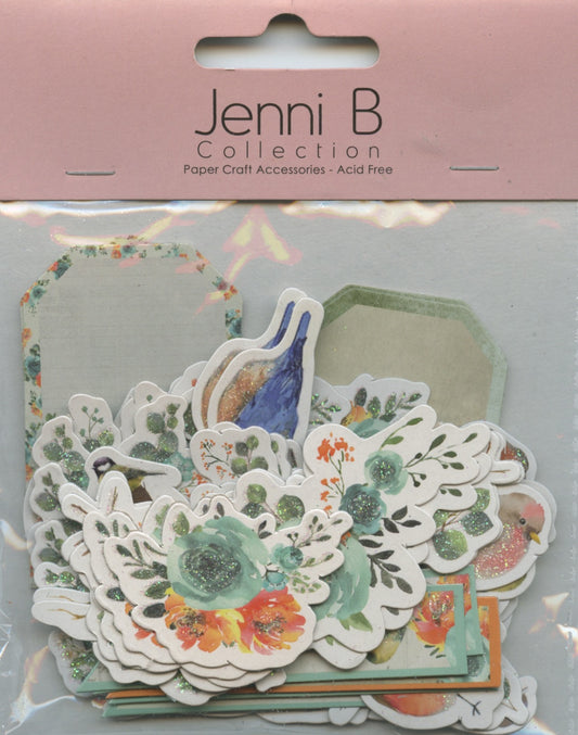 Jenni B - Paper Die-Cuts - Birds Woodland Blues -  66pcs