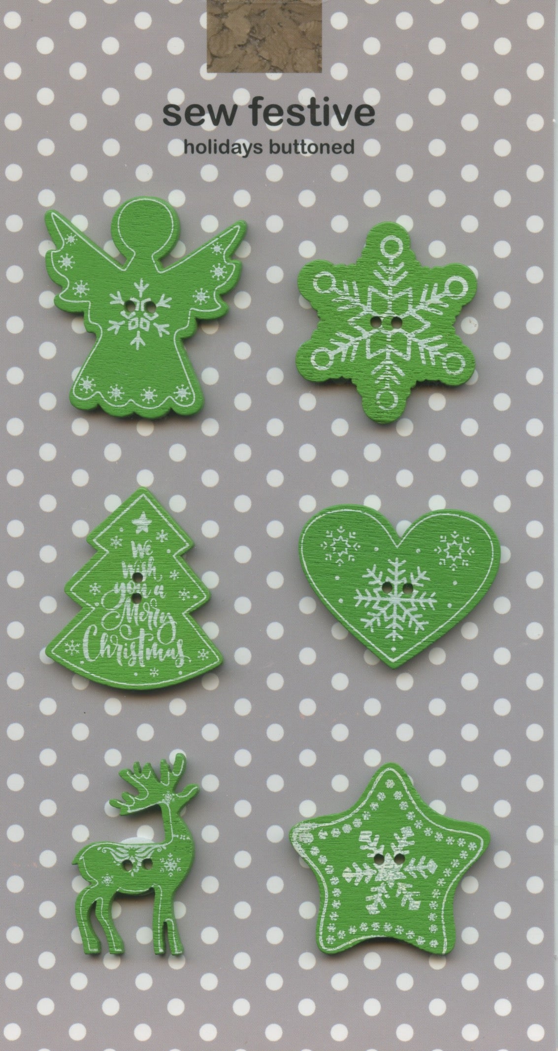 Christmas Green Festive Buttons