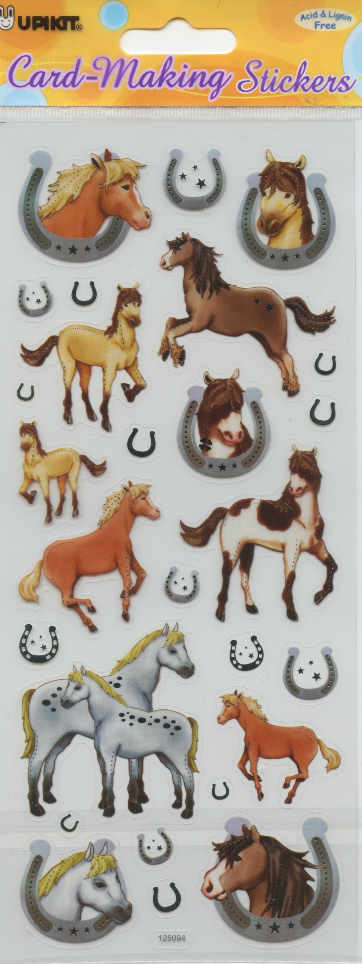 Horse and Horseshoe Theme - Transparent Stickers  - Craft Stickers 27 pk