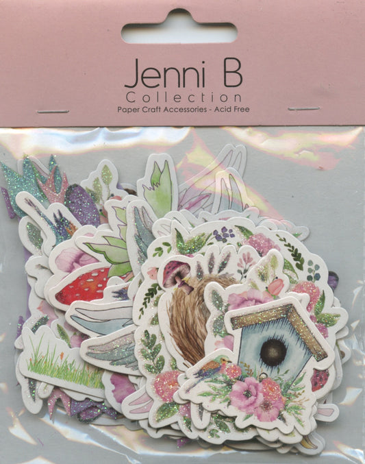 Jenni B - Paper Die-Cuts - Fairy Sparkle Pinks -  52pcs